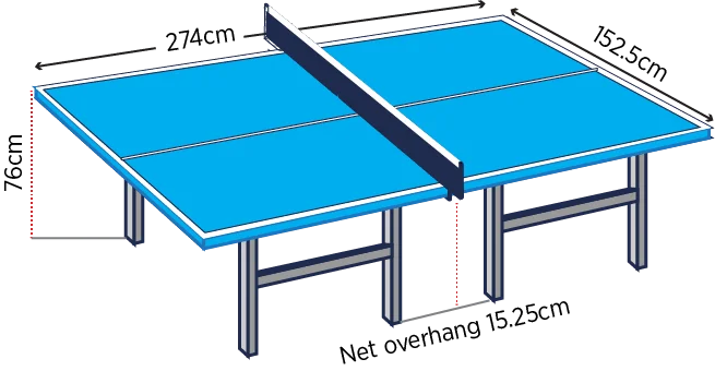 ابعاد و اندازه های تور میز پینگ پنگ